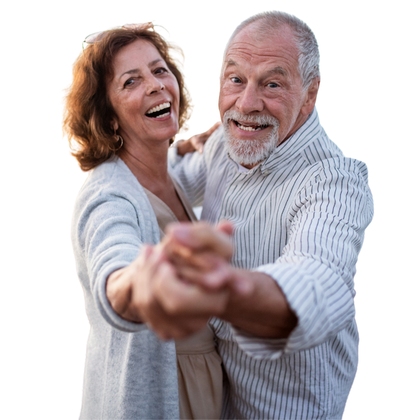 Happy Seniour Couple Dancing in Marina del Rey, CA