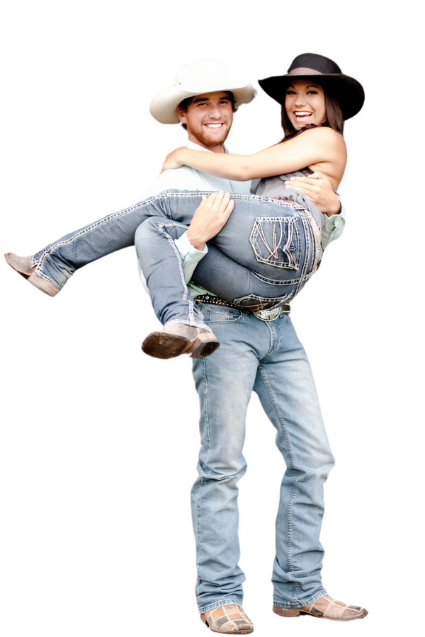 Country couple dancing in lift